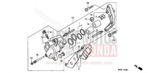 FRONT BRAKE CALIPER (1) CB500T de 1996